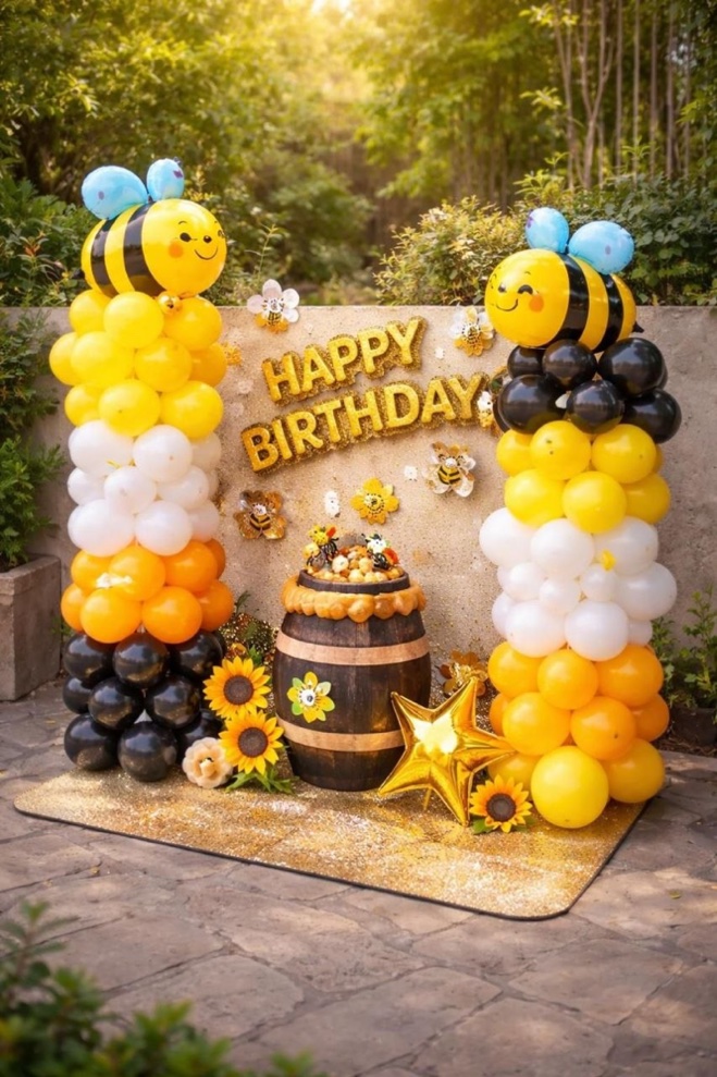 Balloon decor with elegant color palette